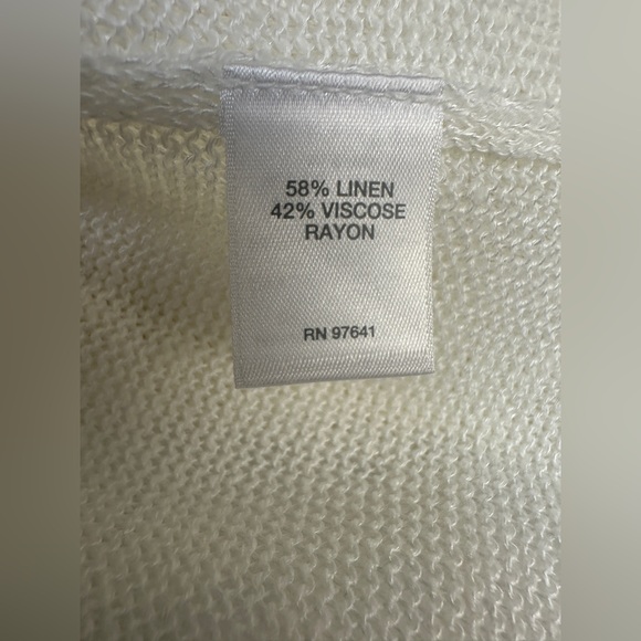 NWT J. Jill Love Linen White Cardigan Large - Picture 7 of 9